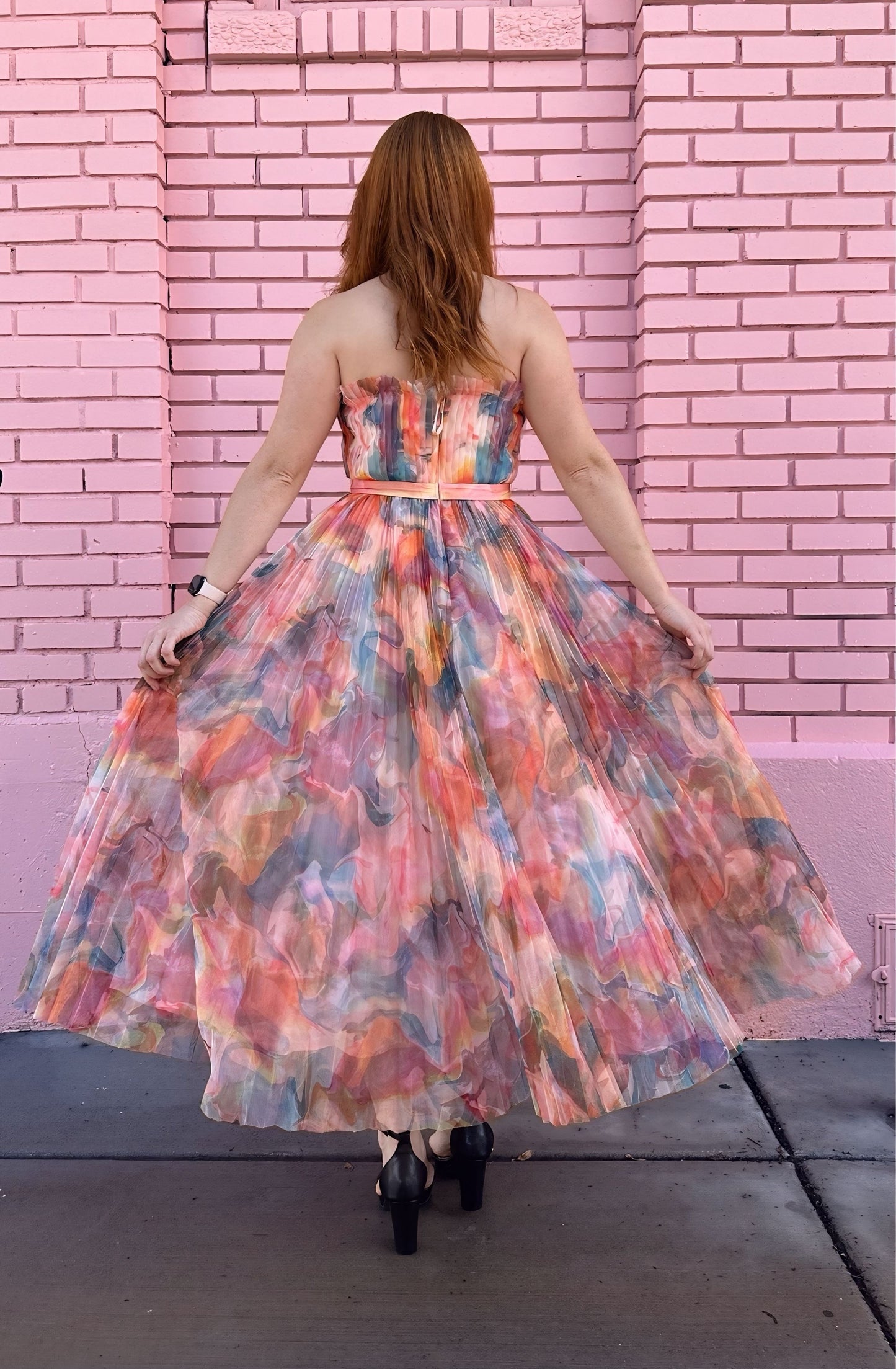 Hutch Multicolor Layered Belted Dress