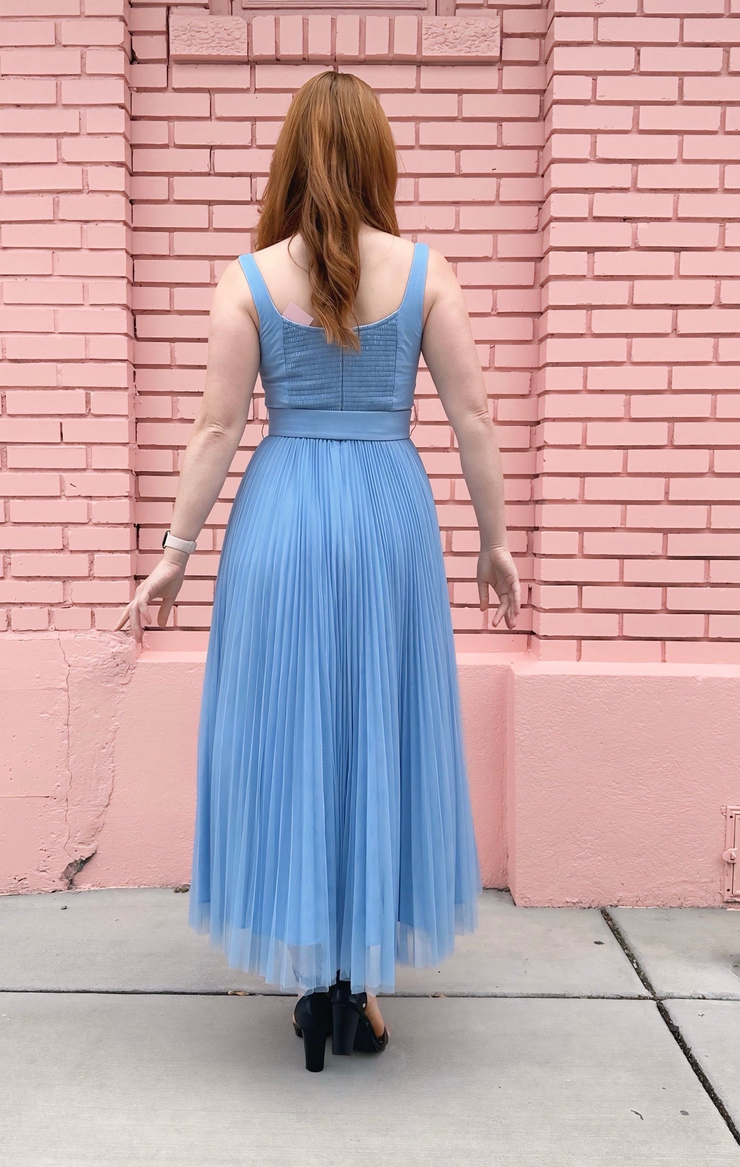 Hutch Blue Layered Belted Dress