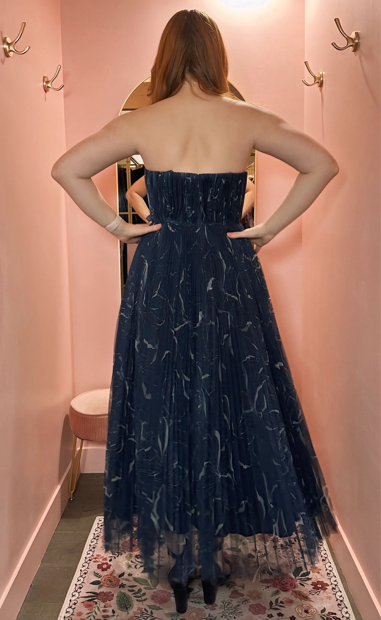 Hutch Blue Toule Layered Corset Dress
