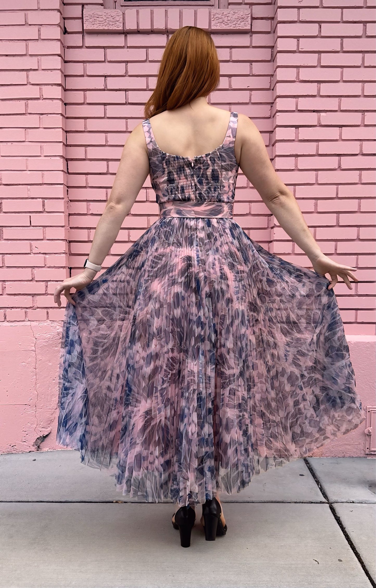 Hutch Blue Pink Belted Dress