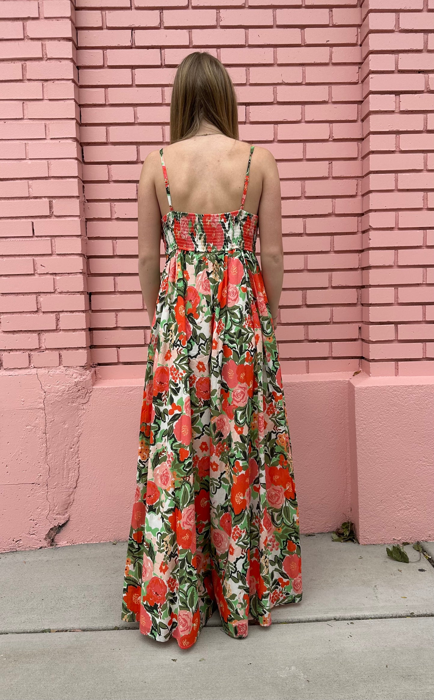 Hutch Orange and Green Floral Jumpsuit