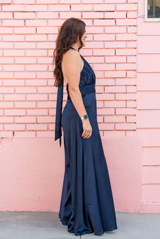 Mac Duggal Navy Jumpsuit