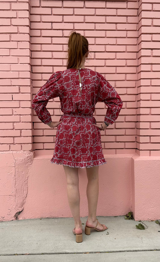 Cleobella Red and Purple Floral Dress