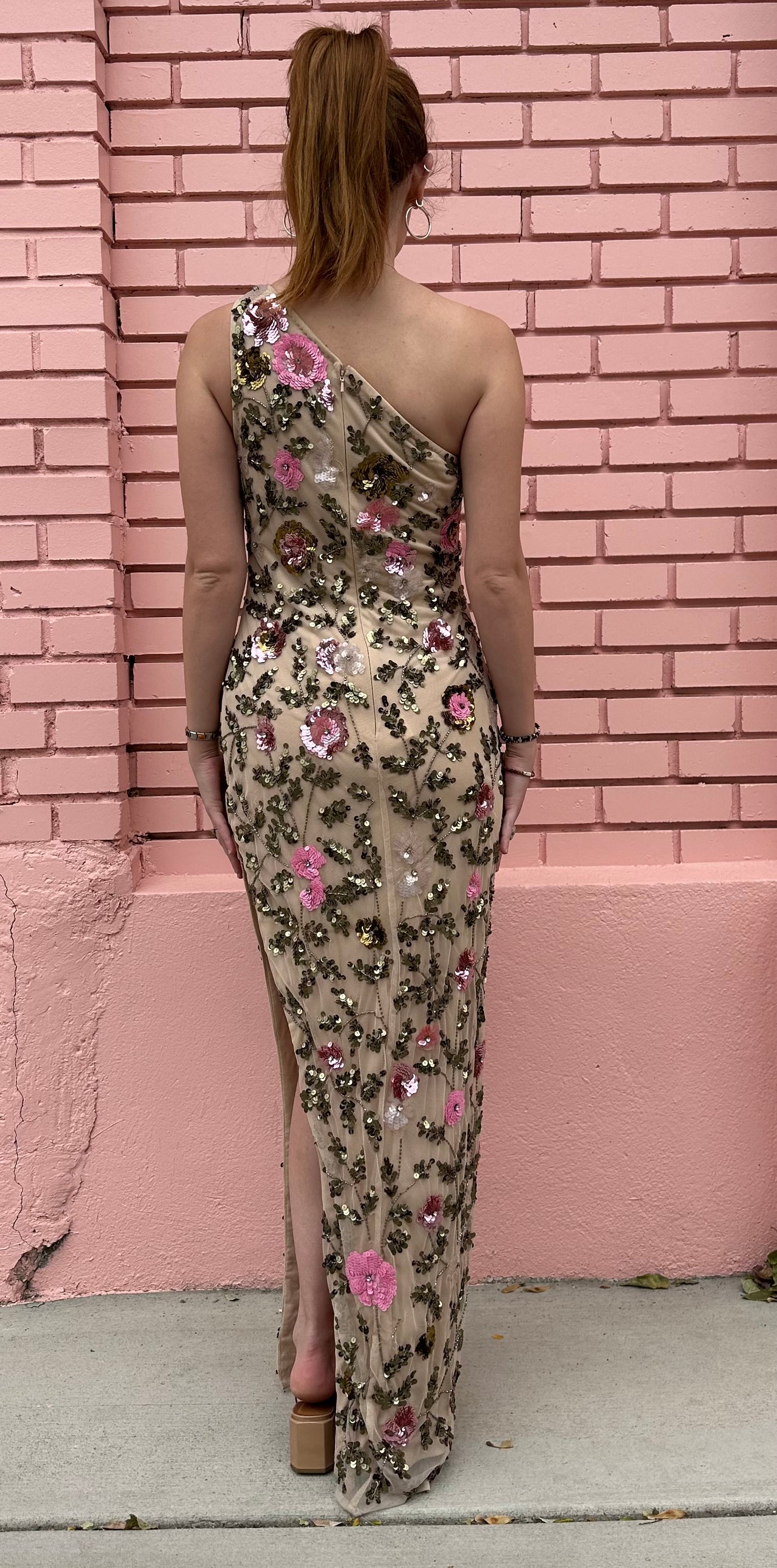 Mac Duggal Embroidered Flower Evening Gown