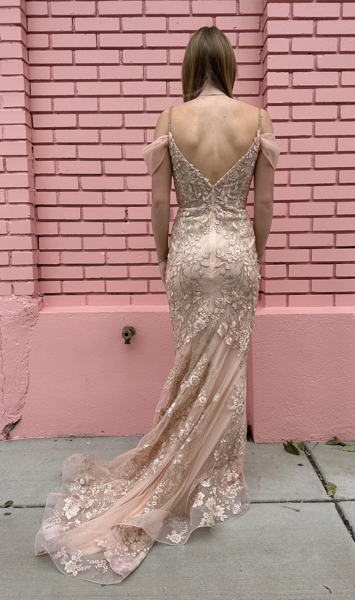 Mac Duggal Blush Pink Mermaid Gown