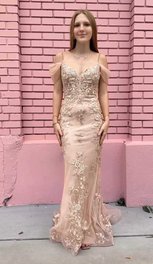 Mac Duggal Blush Pink Mermaid Gown