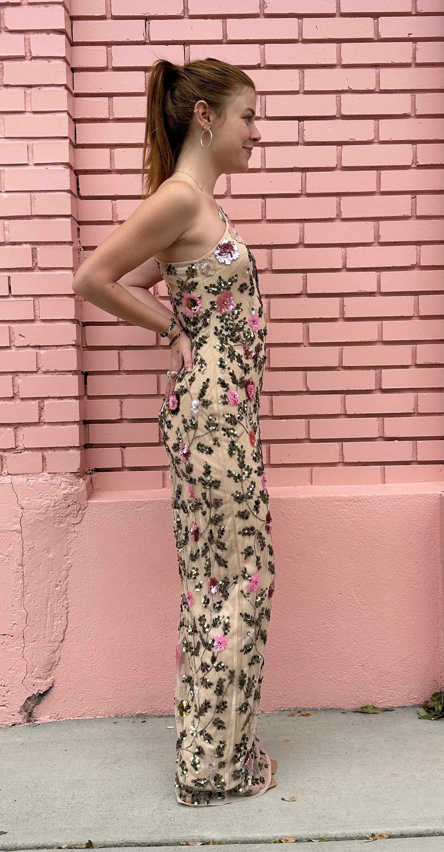 Mac Duggal Embroidered Flower Evening Gown