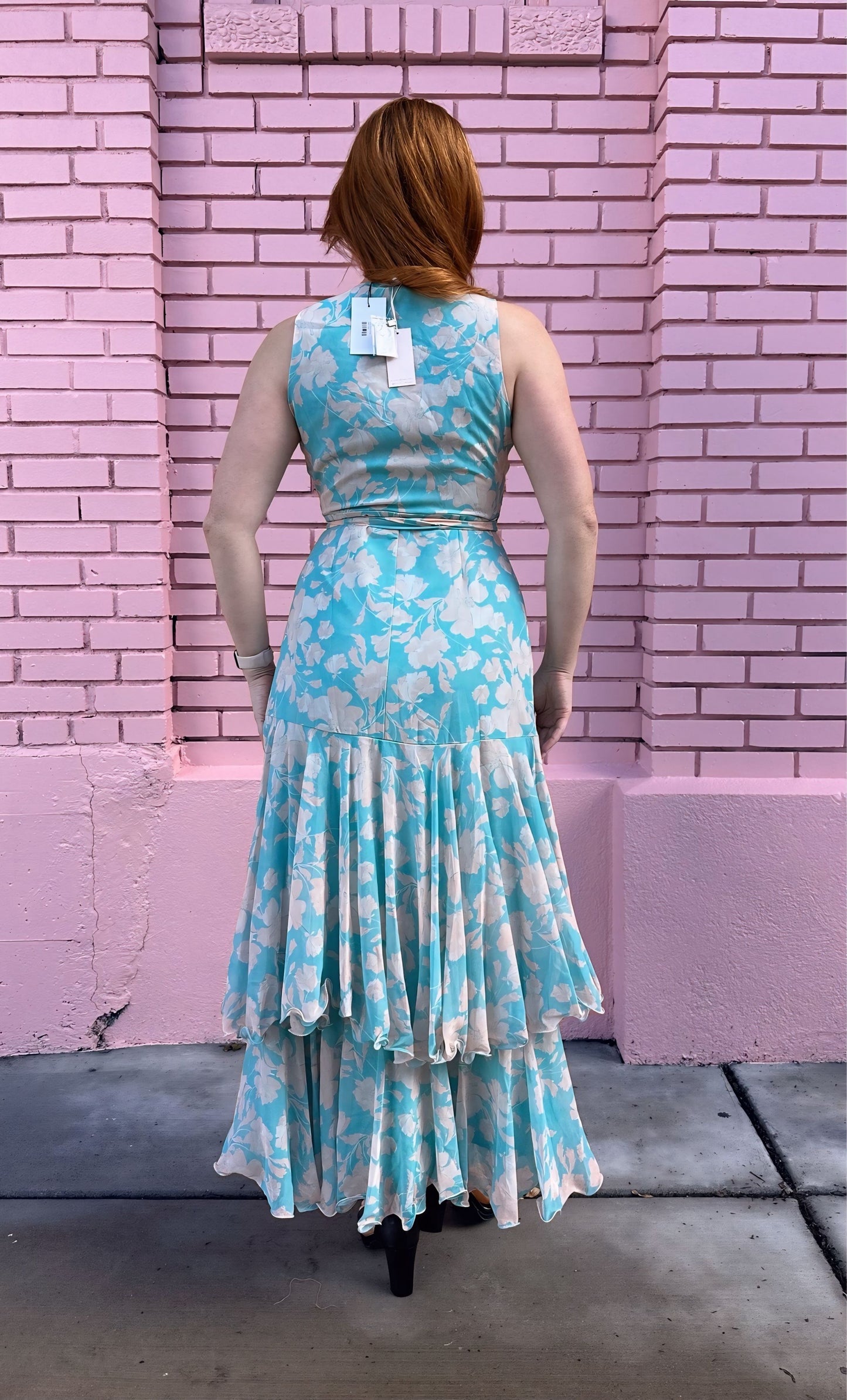 Hutch Layered Wrap Dress Blue Teal