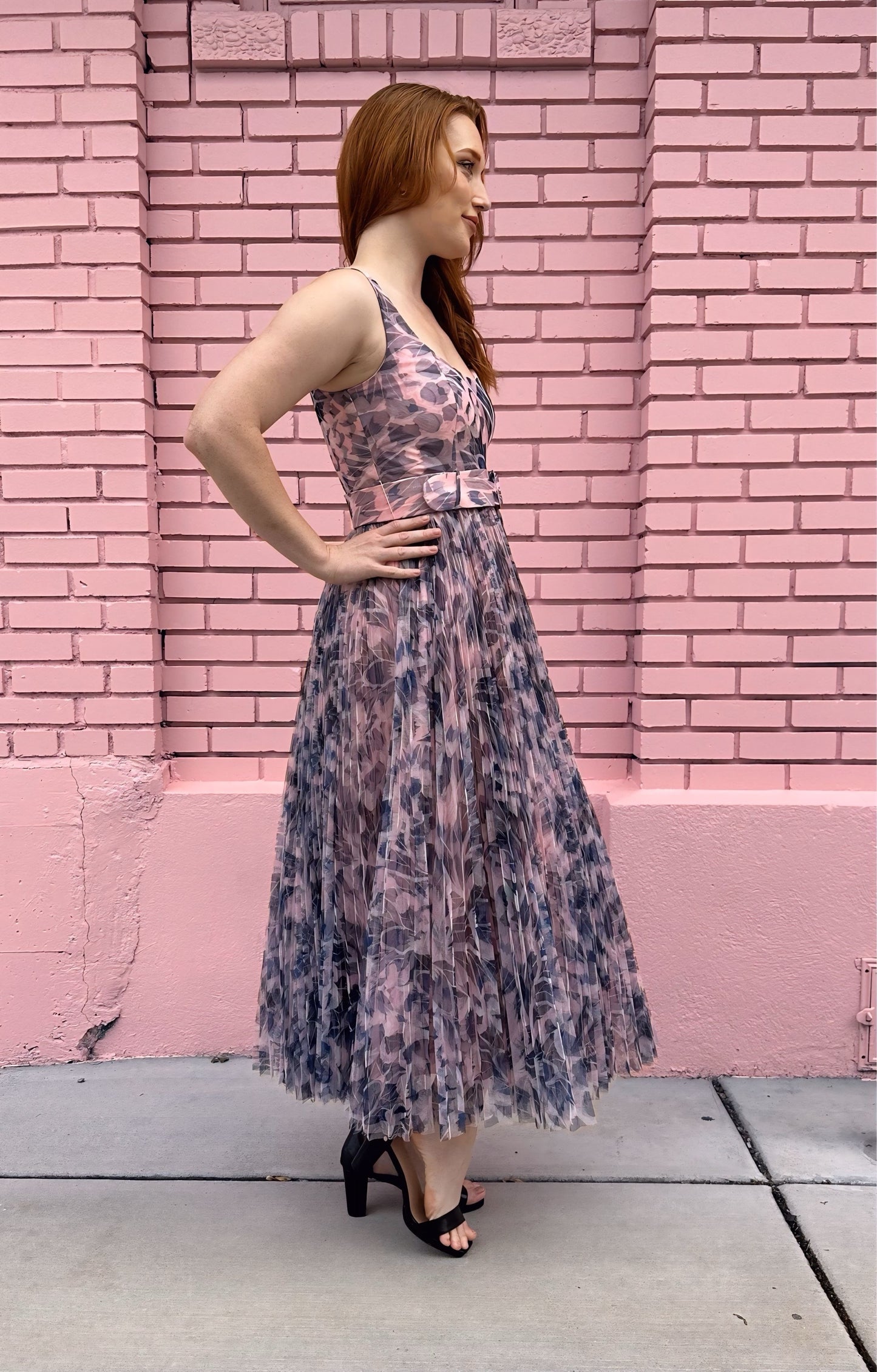 Hutch Blue Pink Belted Dress