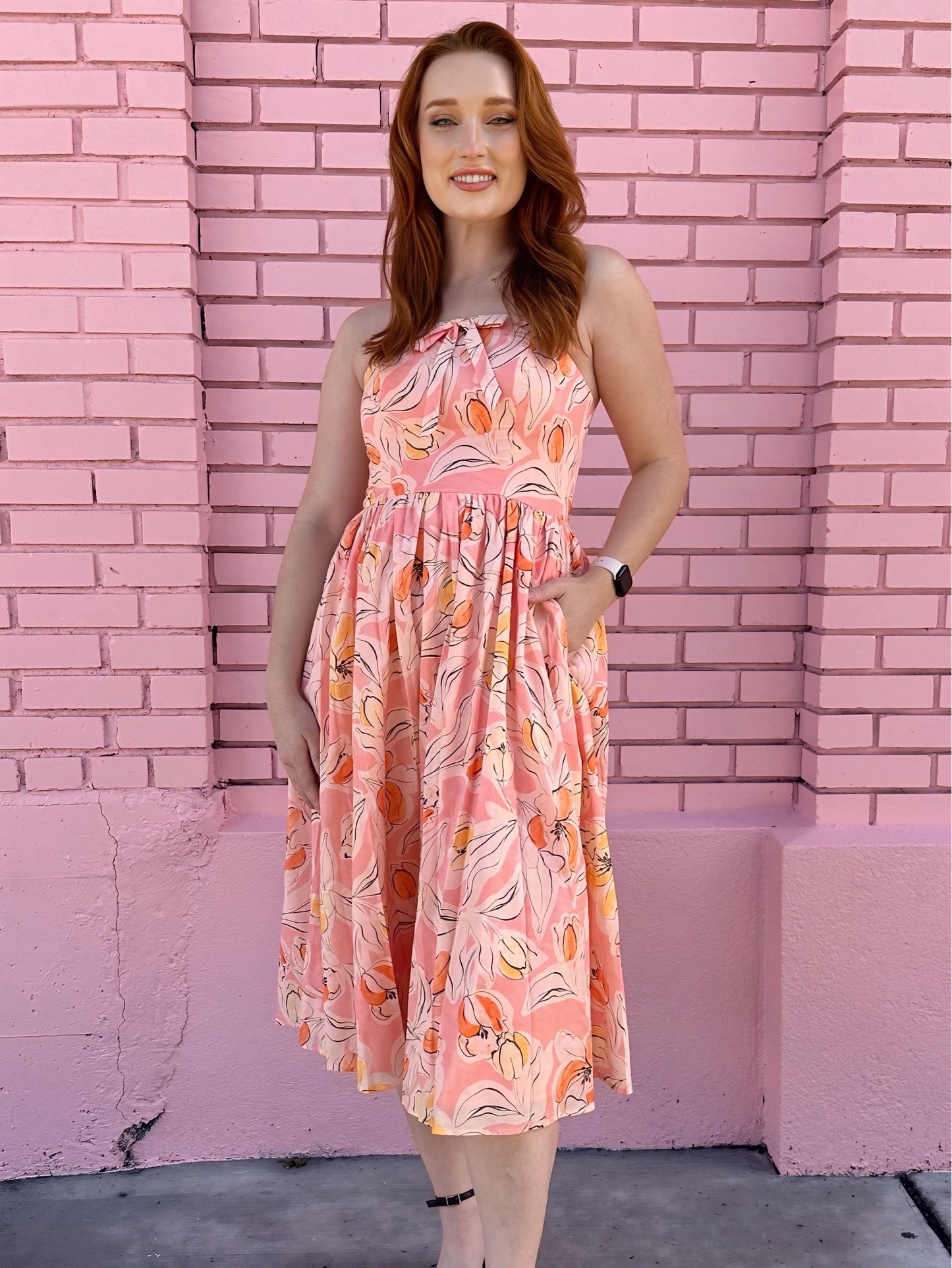 Hutch Pink Bow Pattern Dress