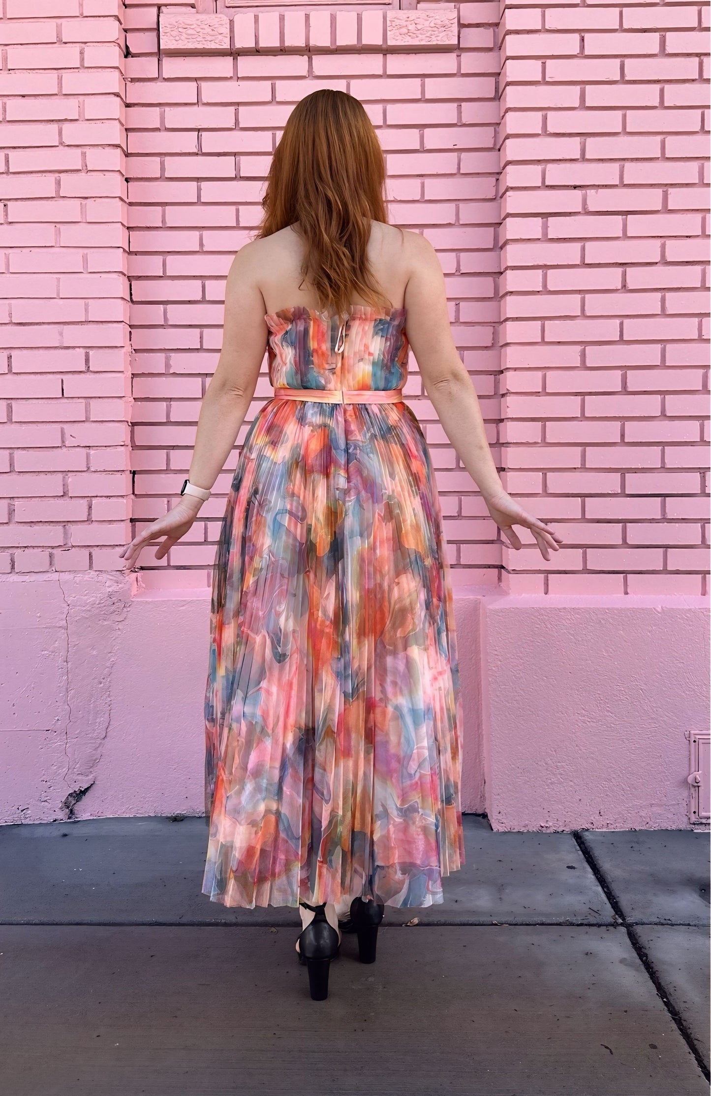 Hutch Multicolor Layered Belted Dress