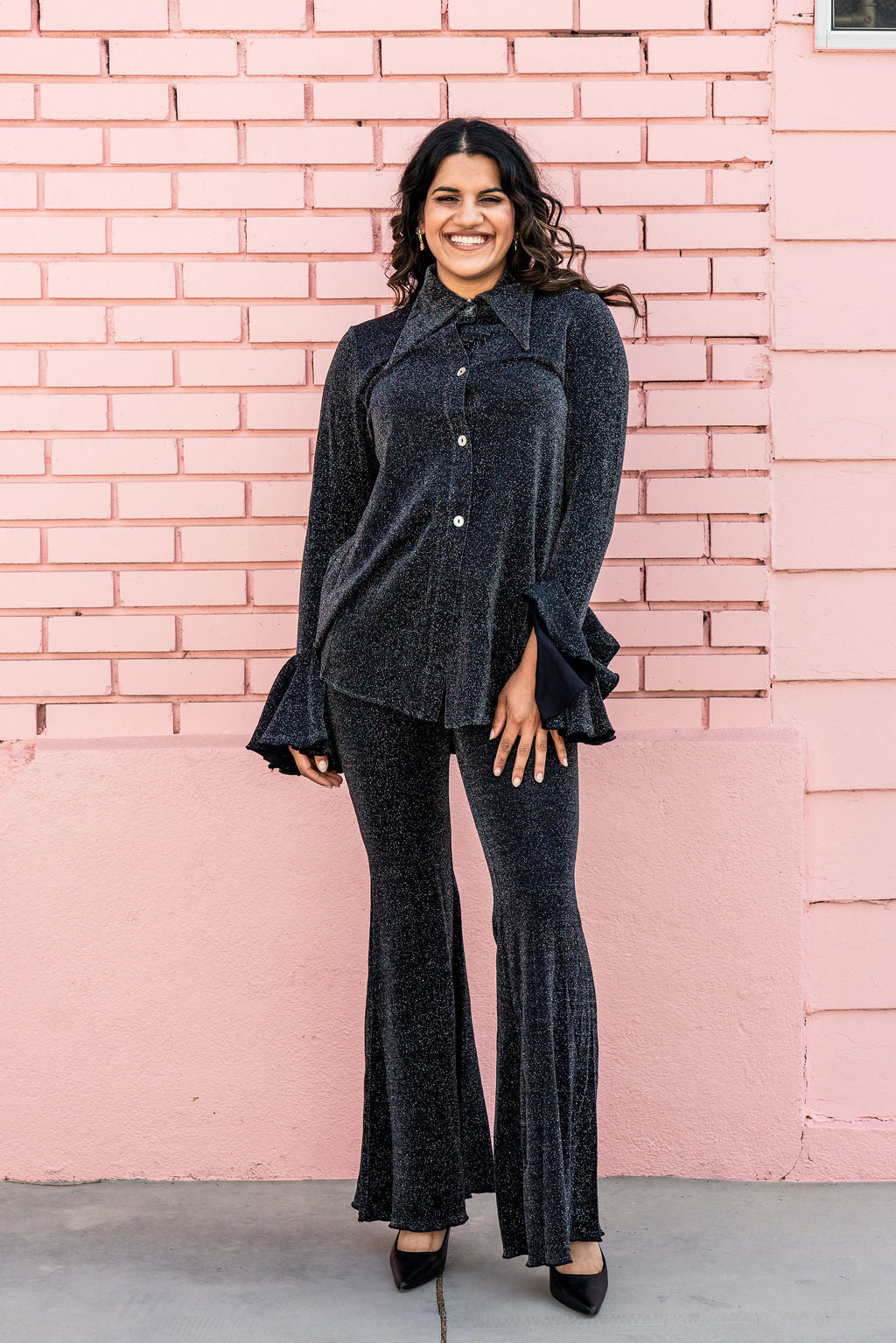 Sleeper Black Lurex Shimmer Set