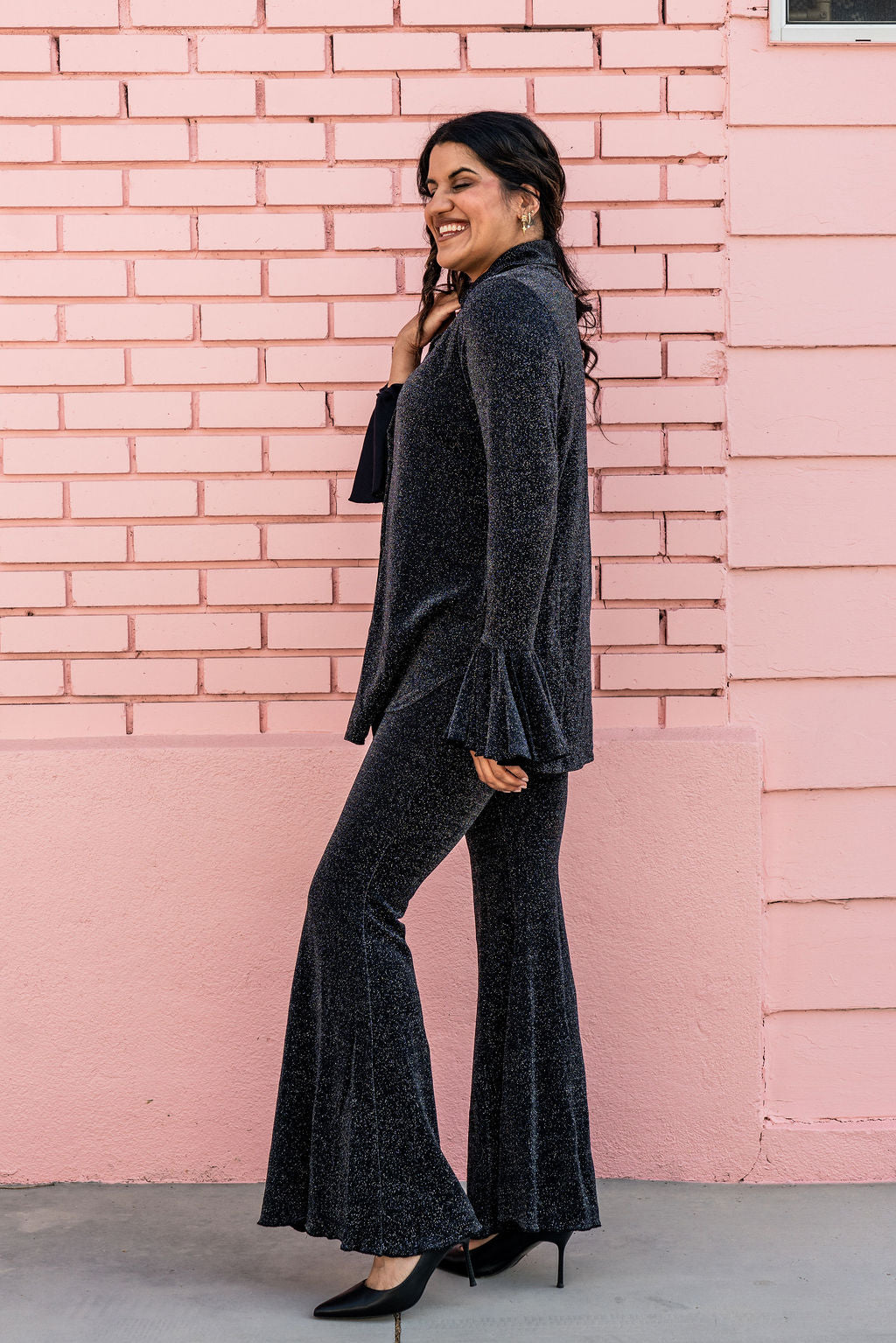 Sleeper Black Lurex Shimmer Set