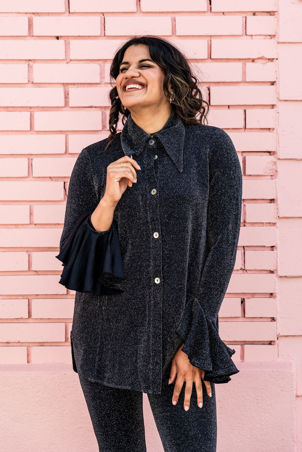 Sleeper Black Lurex Shimmer Set