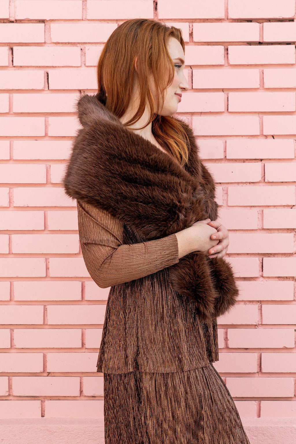 Faux Fur Chocolate Brown Stole