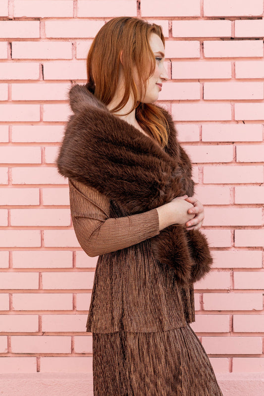Faux Fur Chocolate Brown Stole