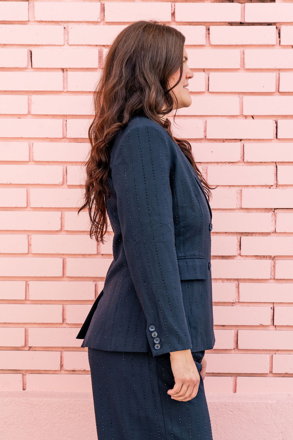 Mac Duggal Navy Blue Gem Blazer