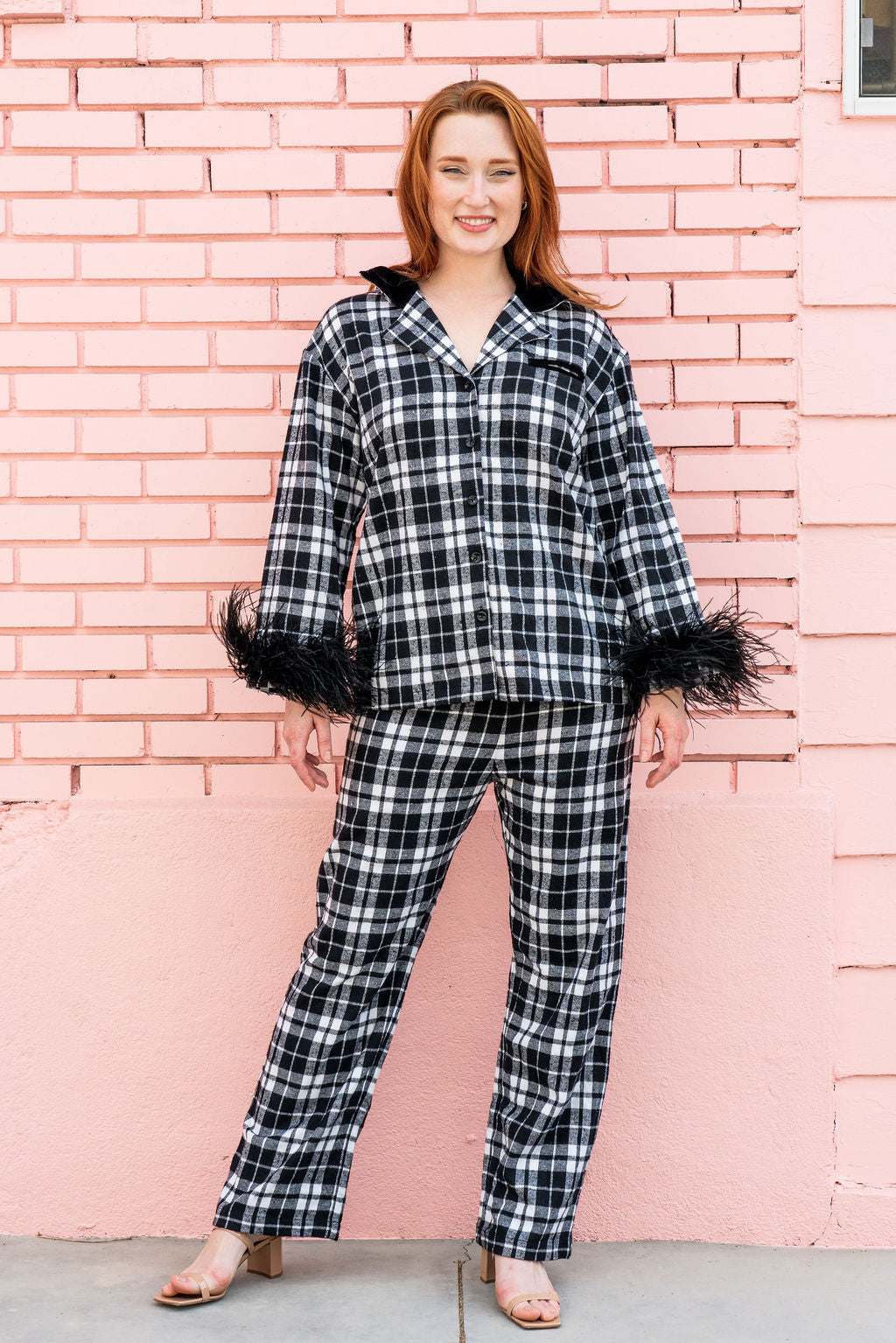 Sleeper Plaid Feather Set